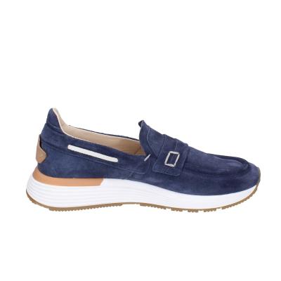 scarpe uomo MOMA mocassini blu camoscio 4FS413-CRPG BC773 Soddisfazione Garantita