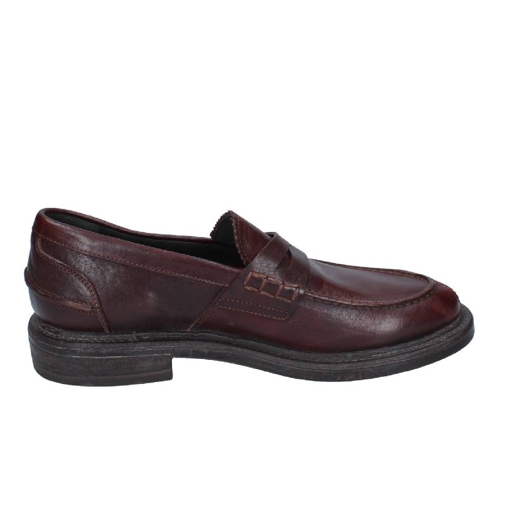 scarpe uomo MOMA mocassini marrone pelle 65305E EY516 Negozi Online