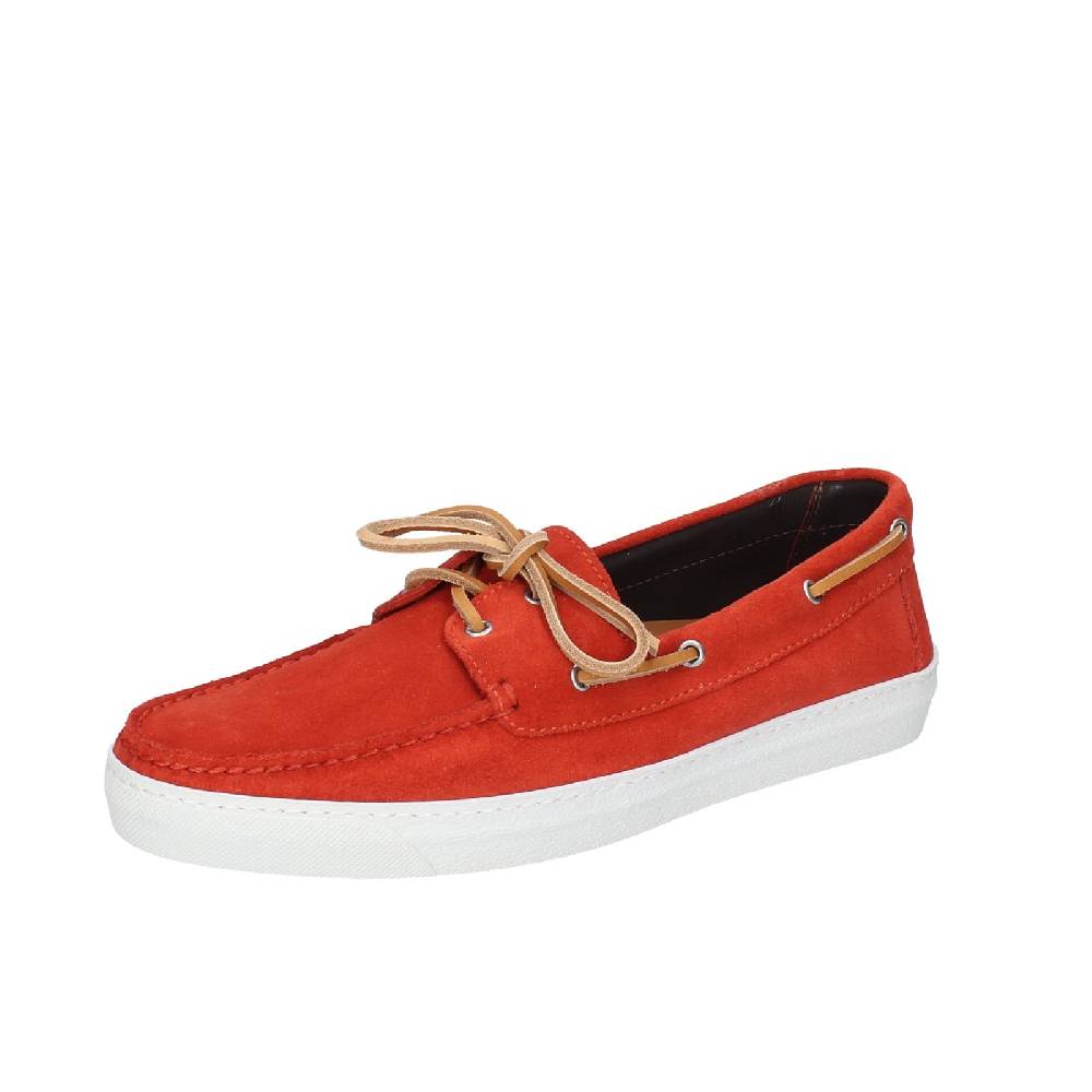 scarpe uomo RALPH LAUREN mocassini rosso camoscio celeste EY147