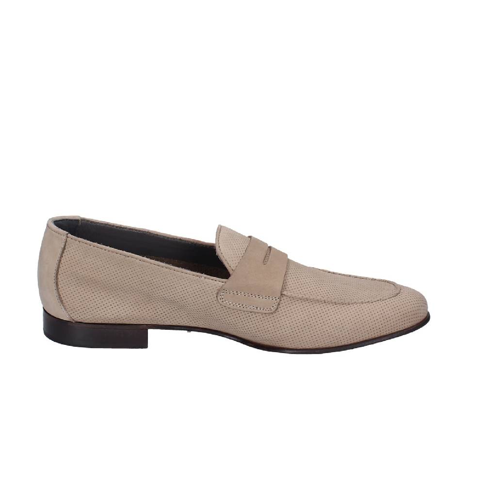 scarpe uomo POLLINI mocassini marrone pelle scamosciata EY33 Affare Del Giorno