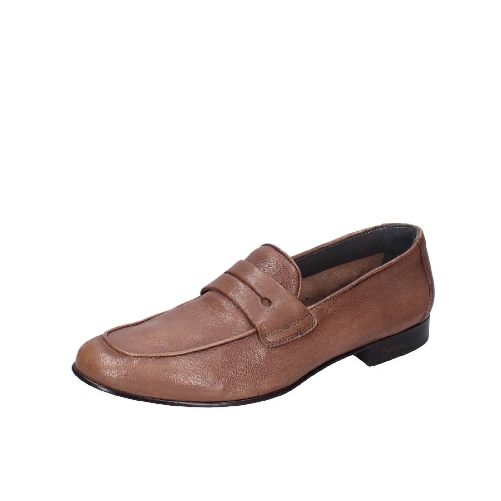 scarpe uomo POLLINI mocassini marrone pelle EY34