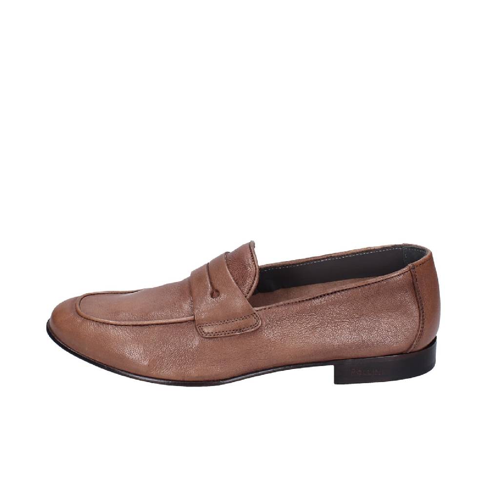 scarpe uomo POLLINI mocassini marrone pelle EY34 Sottocosto