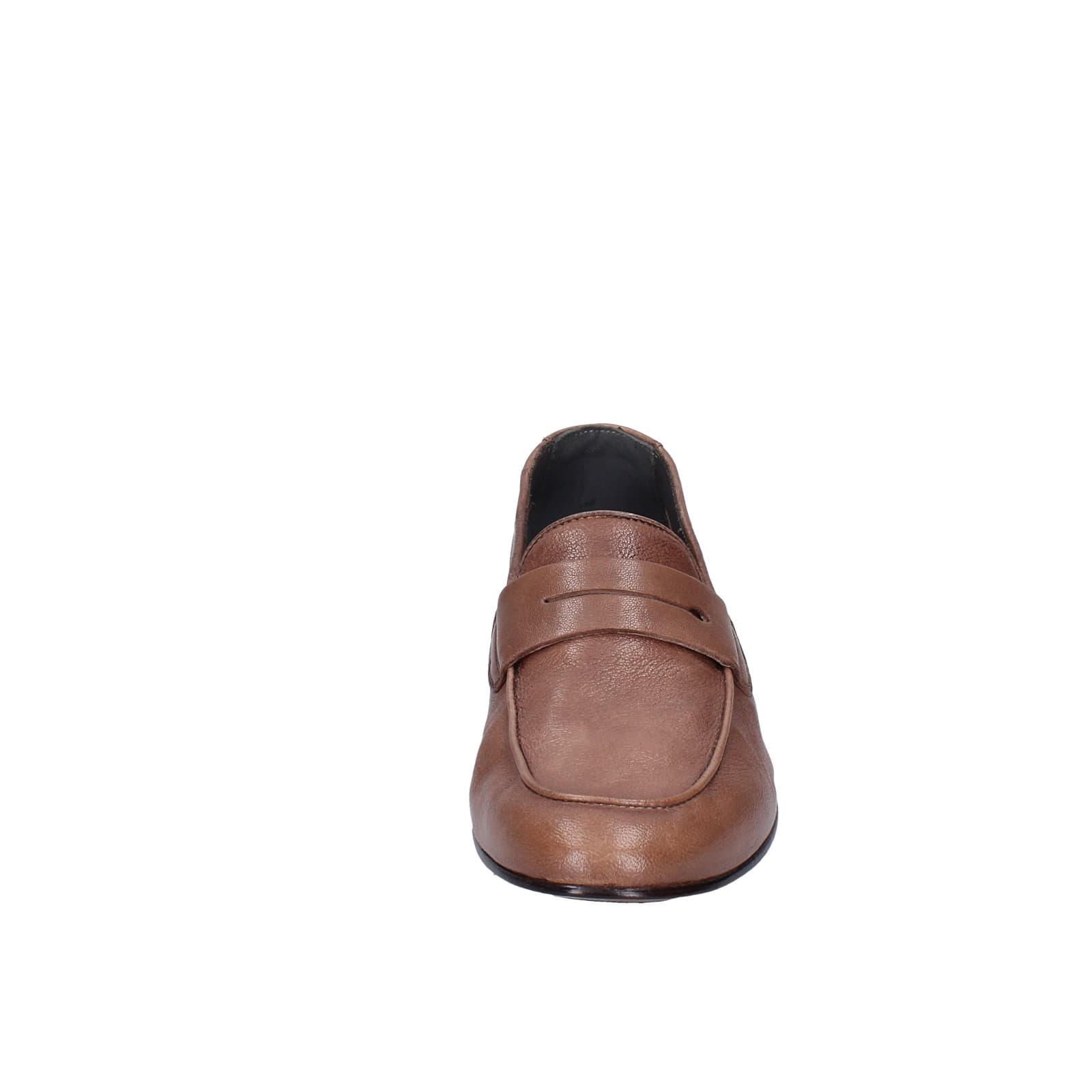 scarpe uomo POLLINI mocassini marrone pelle EY34 Sottocosto