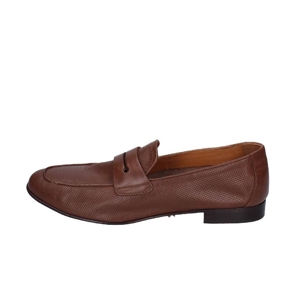 scarpe uomo POLLINI mocassini marrone pelle EY39 Convenienza