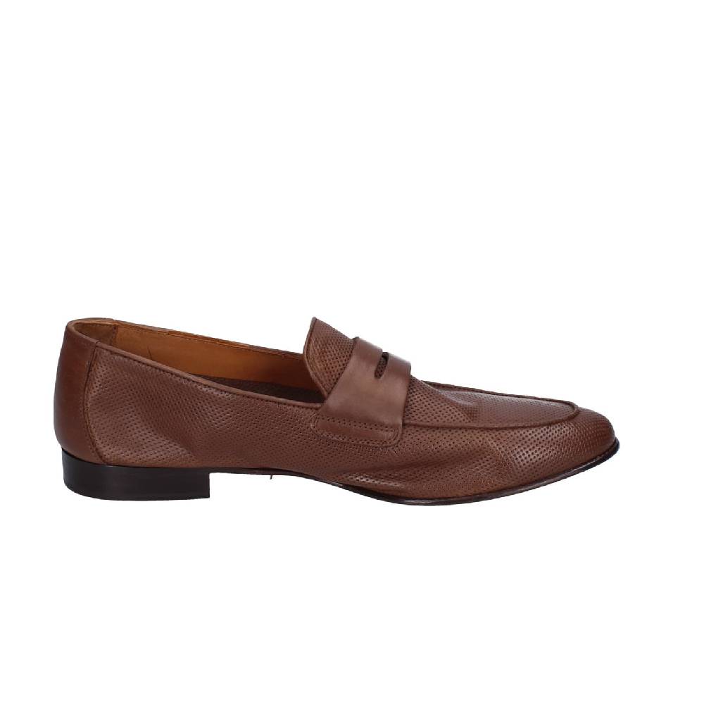scarpe uomo POLLINI mocassini marrone pelle EY39 Convenienza
