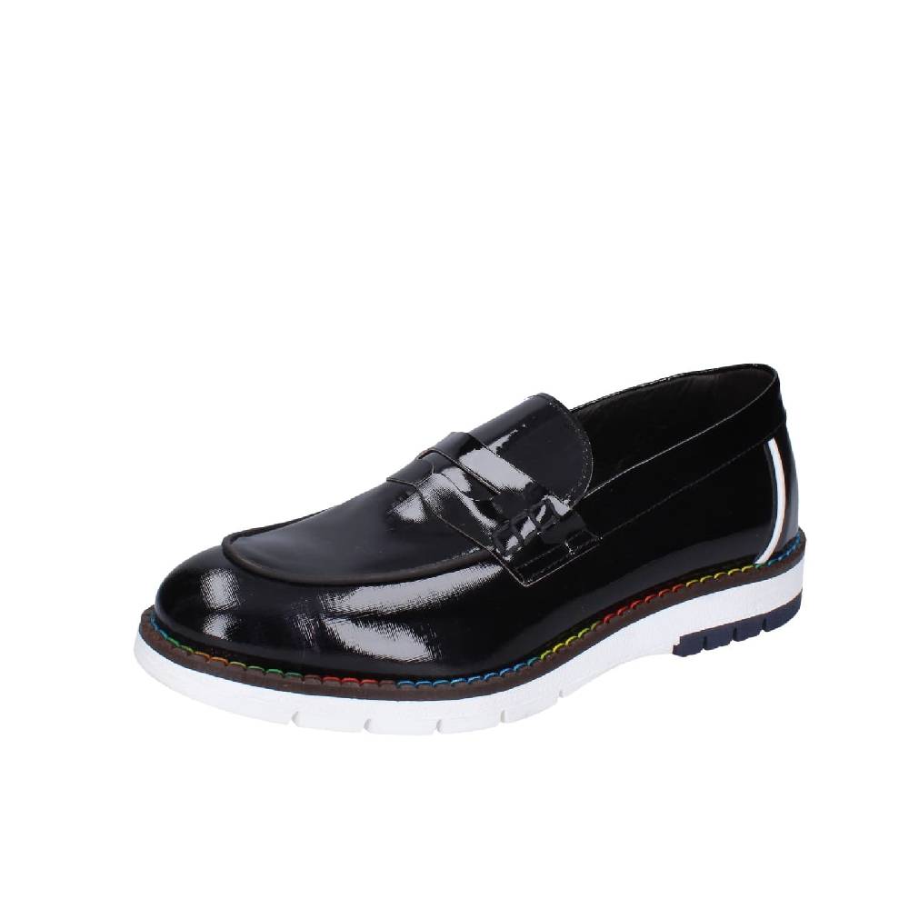 scarpe uomo EVEET mocassini nero vernice EZ230 Presa