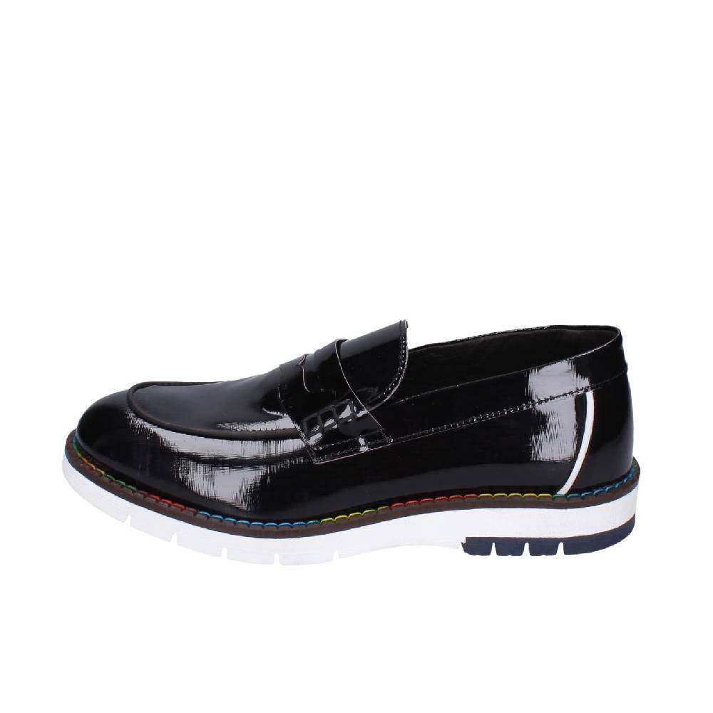 scarpe uomo EVEET mocassini nero vernice EZ230 Presa