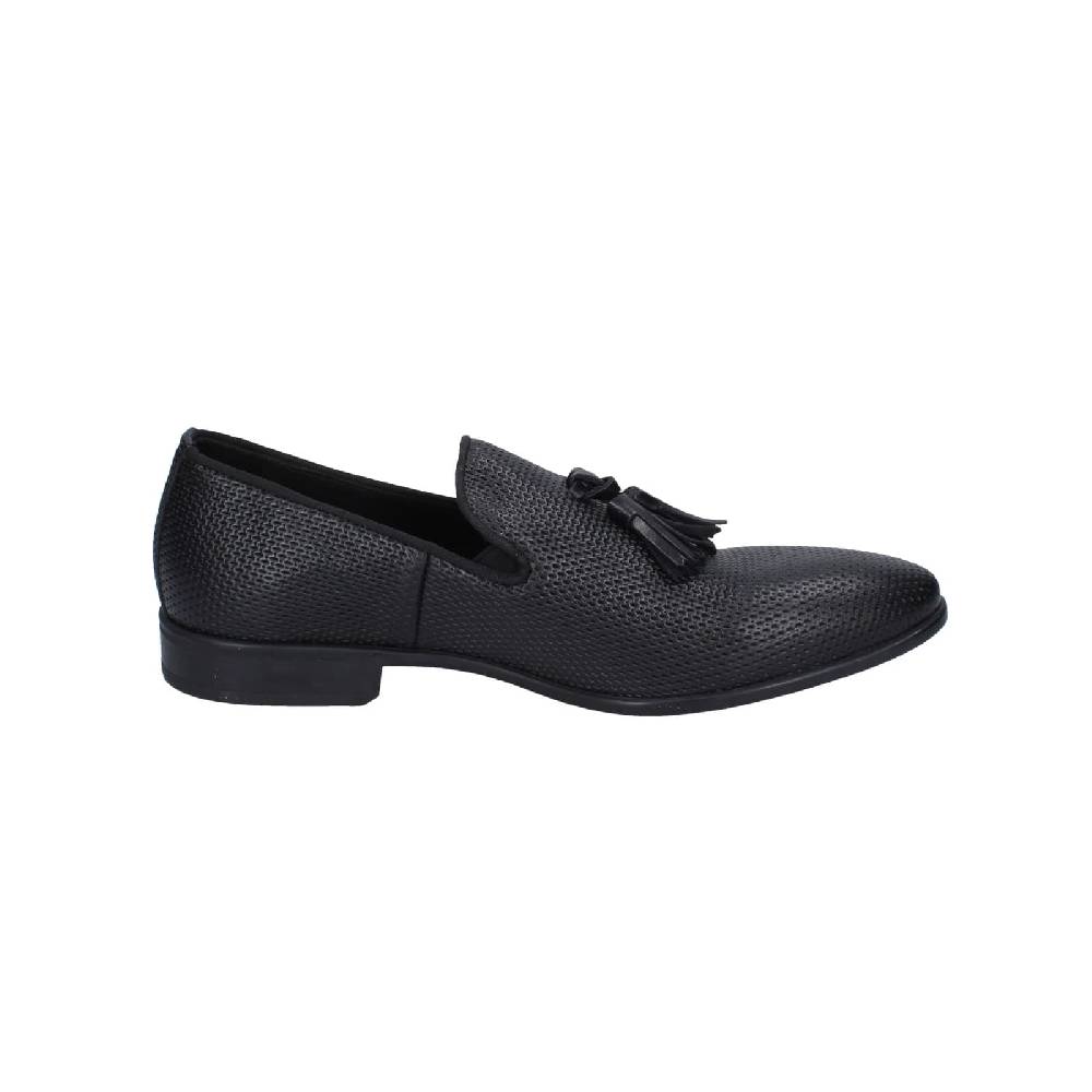 scarpe uomo EVEET mocassini nero pelle EZ224 Sconto
