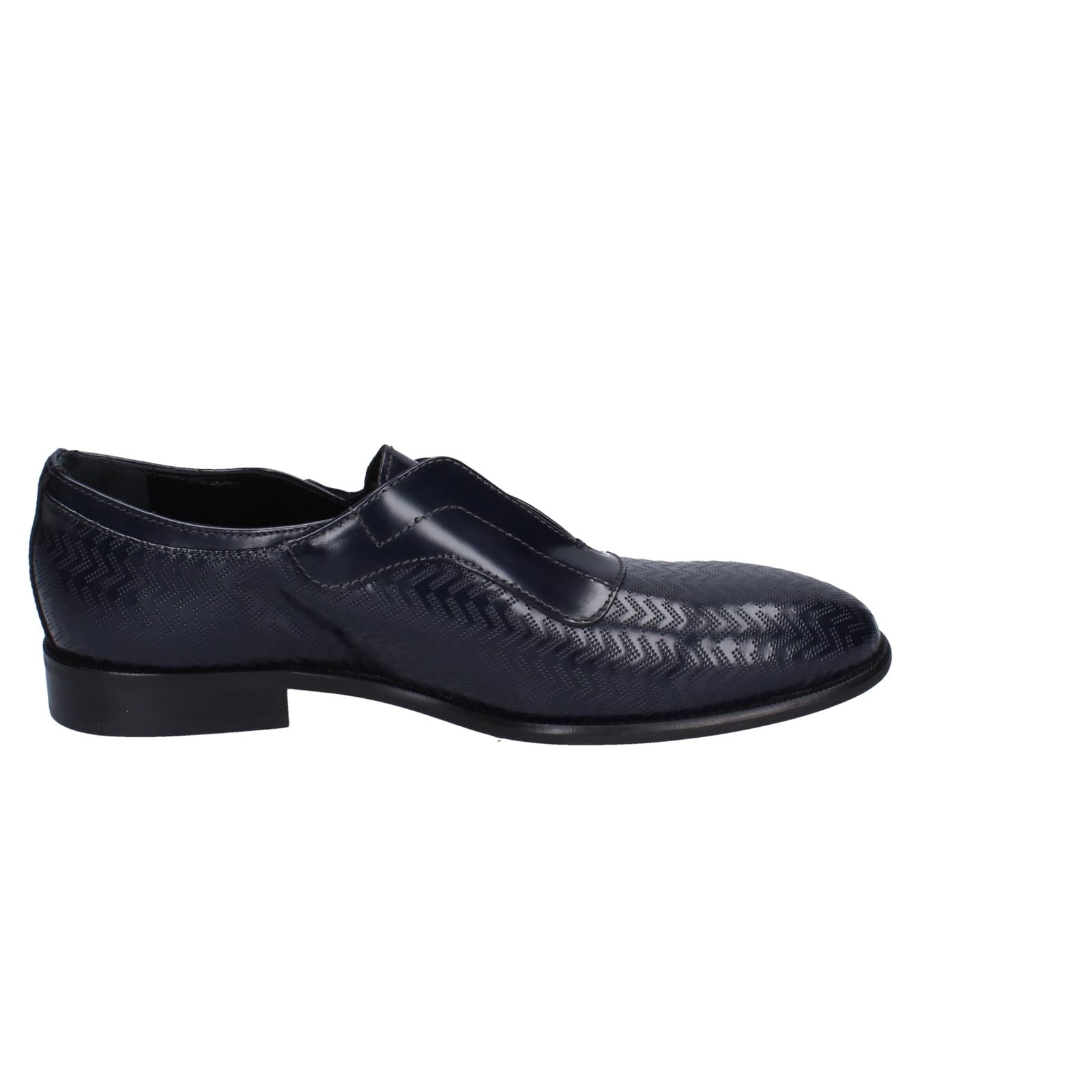scarpe uomo EVEET mocassini blu pelle lucida EZ253 Economico