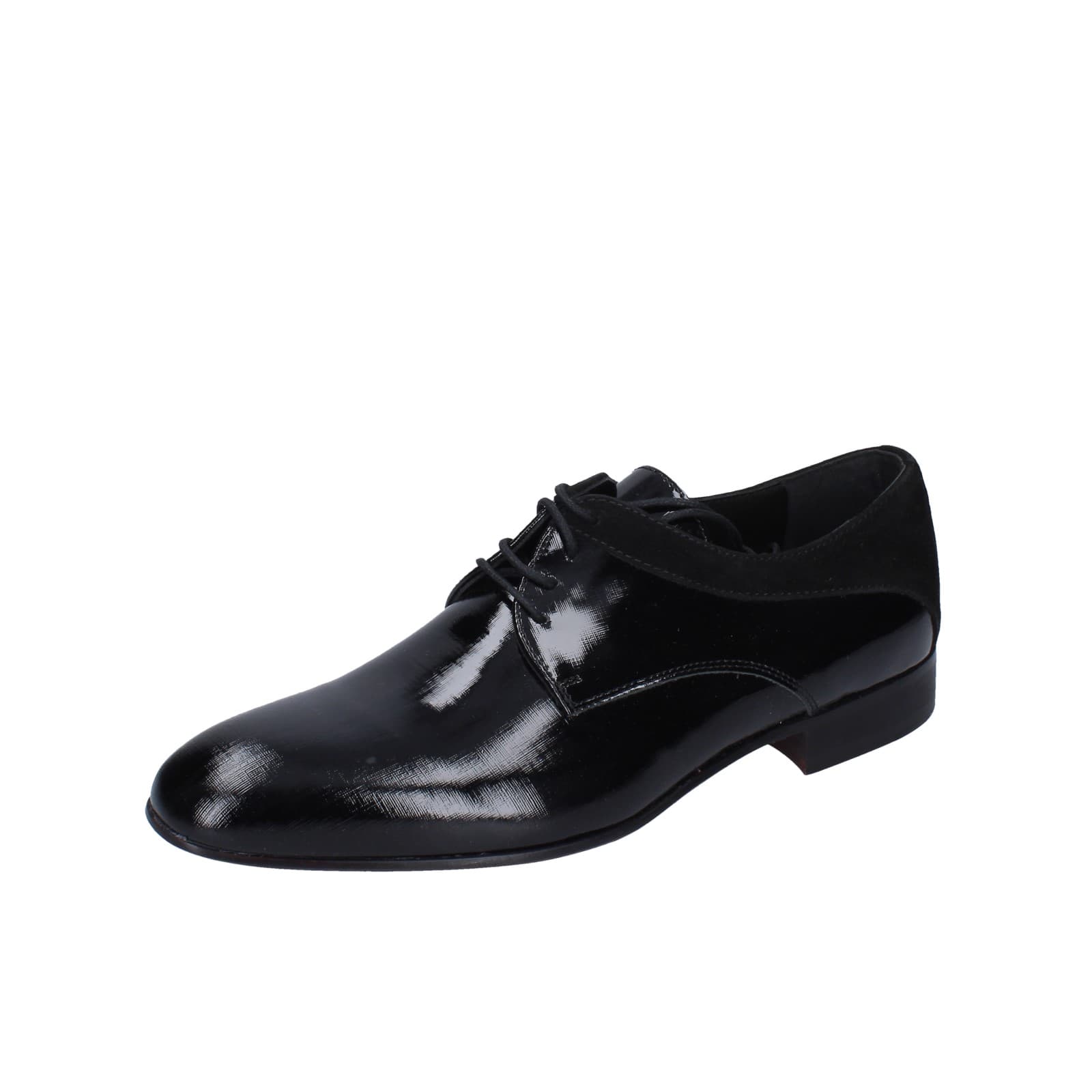 scarpe uomo EVEET classiche nero vernice velluto 15010 EZ120