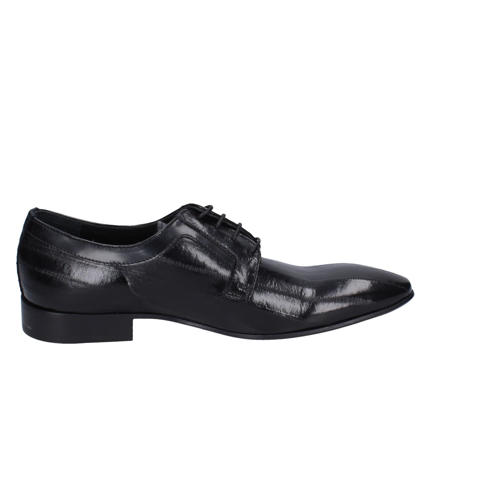 scarpe uomo EVEET classiche nero vernice EZ107 Moda