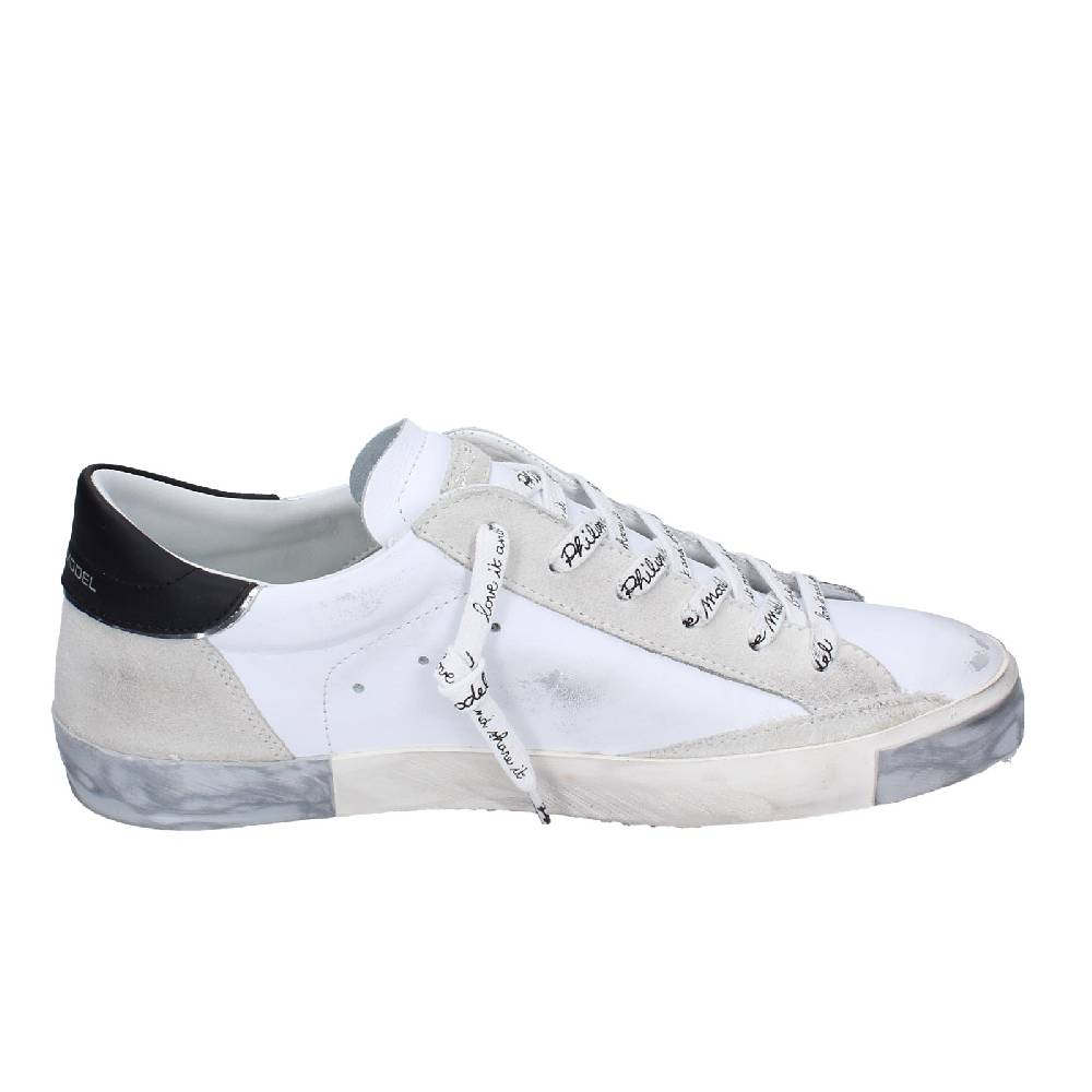 scarpe uomo PHILIPPE MODEL sneakers bianco pelle camoscio EX564 Qualità Garantita