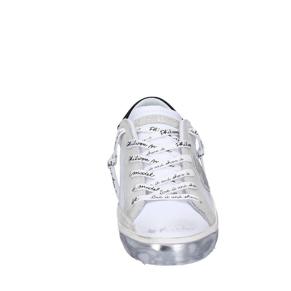 scarpe uomo PHILIPPE MODEL sneakers bianco pelle camoscio EX564 Qualità Garantita