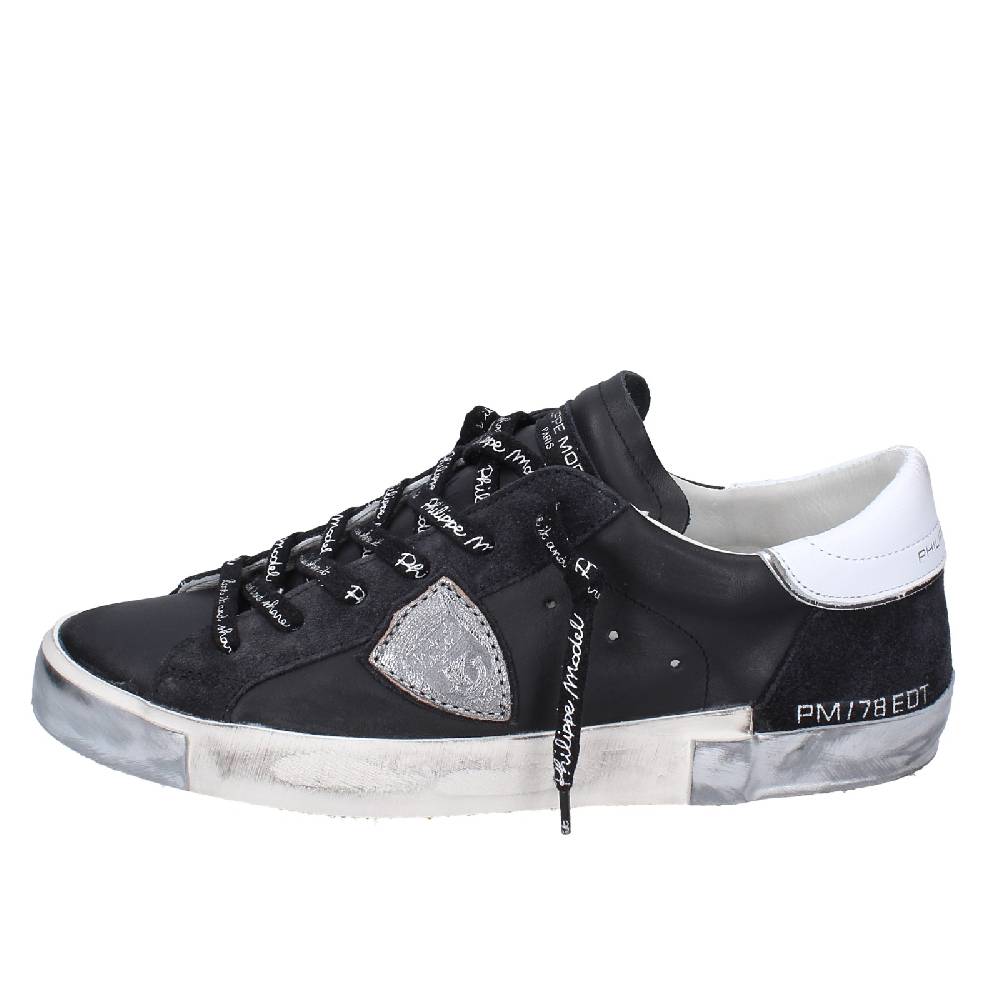 scarpe uomo PHILIPPE MODEL sneakers nero pelle camoscio EX563 Negozi Online