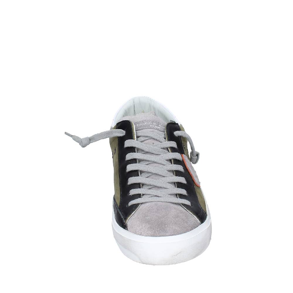 scarpe uomo PHILIPPE MODEL sneakers verde pelle grigio camoscio VINTAGE EX363 Acquista Ora