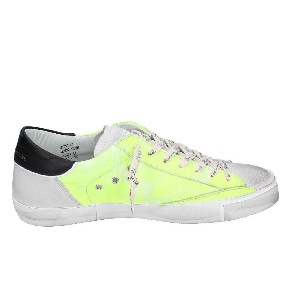 scarpe uomo PHILIPPE MODEL sneakers giallo pelle grigio camoscio VINTAGE EX359 Promozione Limitata