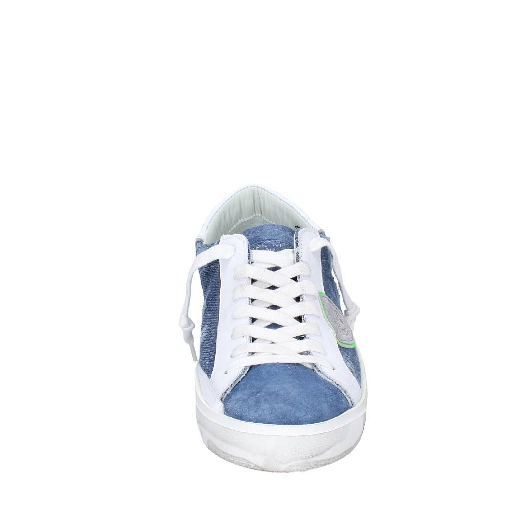 scarpe uomo PHILIPPE MODEL sneakers blu camoscio bianco tessuto VINTAGE EX351 Shopping Online