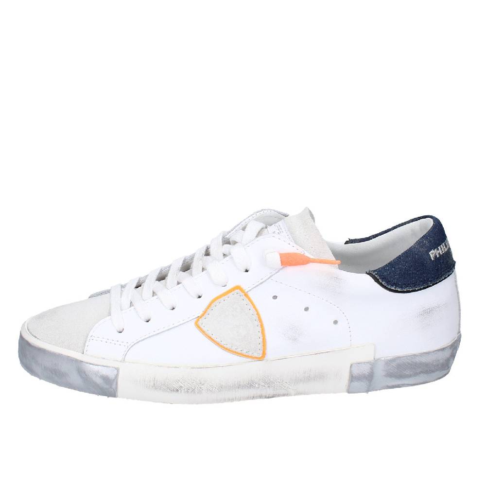 scarpe uomo PHILIPPE MODEL sneakers bianco pelle camoscio VINTAGE EX344 Affare Del Giorno
