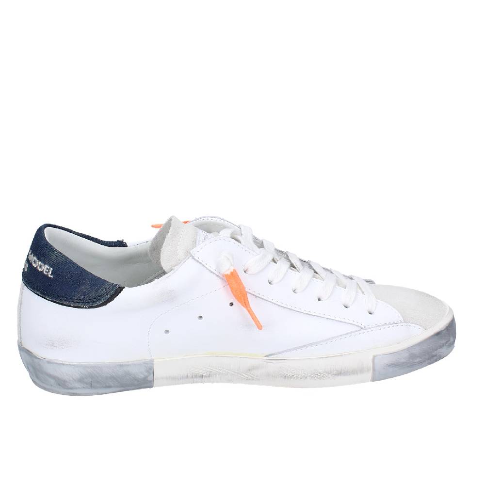 scarpe uomo PHILIPPE MODEL sneakers bianco pelle camoscio VINTAGE EX344 Affare Del Giorno