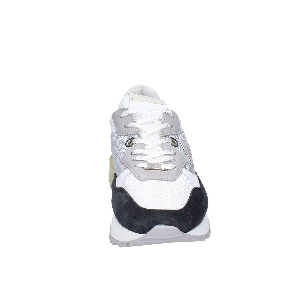 scarpe uomo PHILIPPE MODEL sneakers bianco tessuto grigio camoscio EX332 Prezzo Ridotto