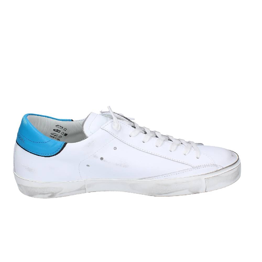 scarpe uomo PHILIPPE MODEL sneakers bianco pelle blu VINTAGE EX360 Convenienza