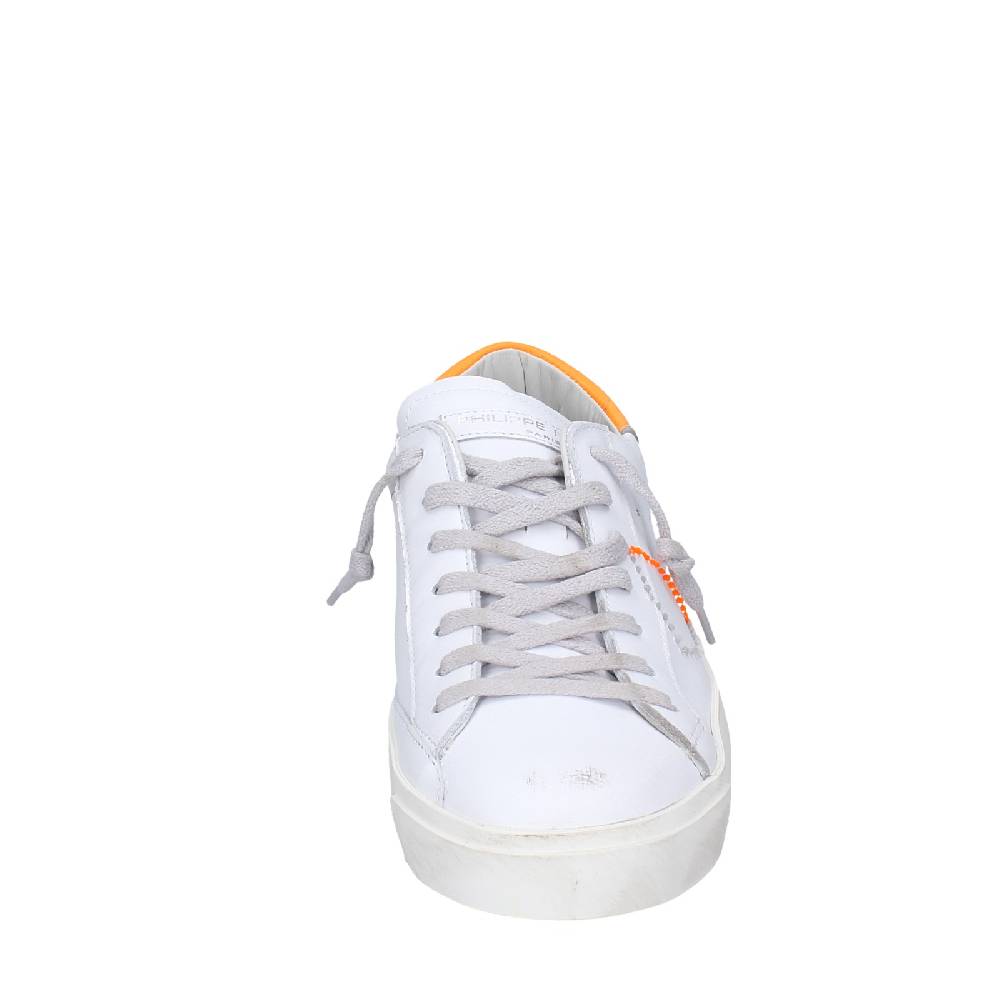 scarpe uomo PHILIPPE MODEL sneakers bianco pelle arancione VINTAGE EX339 Presa