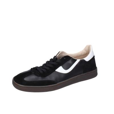 scarpe uomo MOMA sneakers nero pelle bianco camoscio 4AS420-CRVF BC746