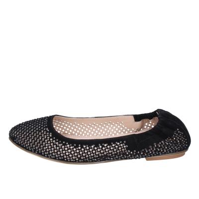 scarpe donna CAFè NOIR ballerine nero camoscio strass MEL501 BF398 Offerte