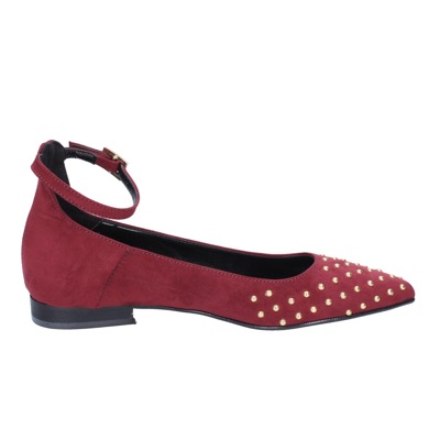 scarpe donna OLGA RUBINI ballerine bordeaux camoscio BS830 Negozio