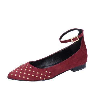 scarpe donna OLGA RUBINI ballerine bordeaux camoscio BS830 Negozio