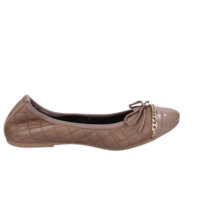 scarpe donna CROWN ballerine beige pelle BX639 In Saldo