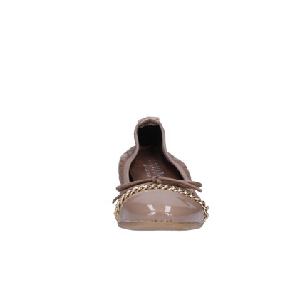 scarpe donna CROWN ballerine beige pelle BX639 In Saldo