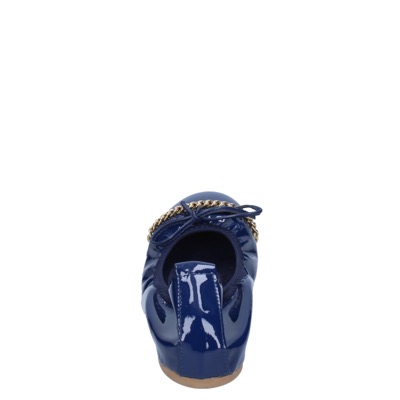scarpe donna CROWN ballerine blu vernice BZ948 Nuova