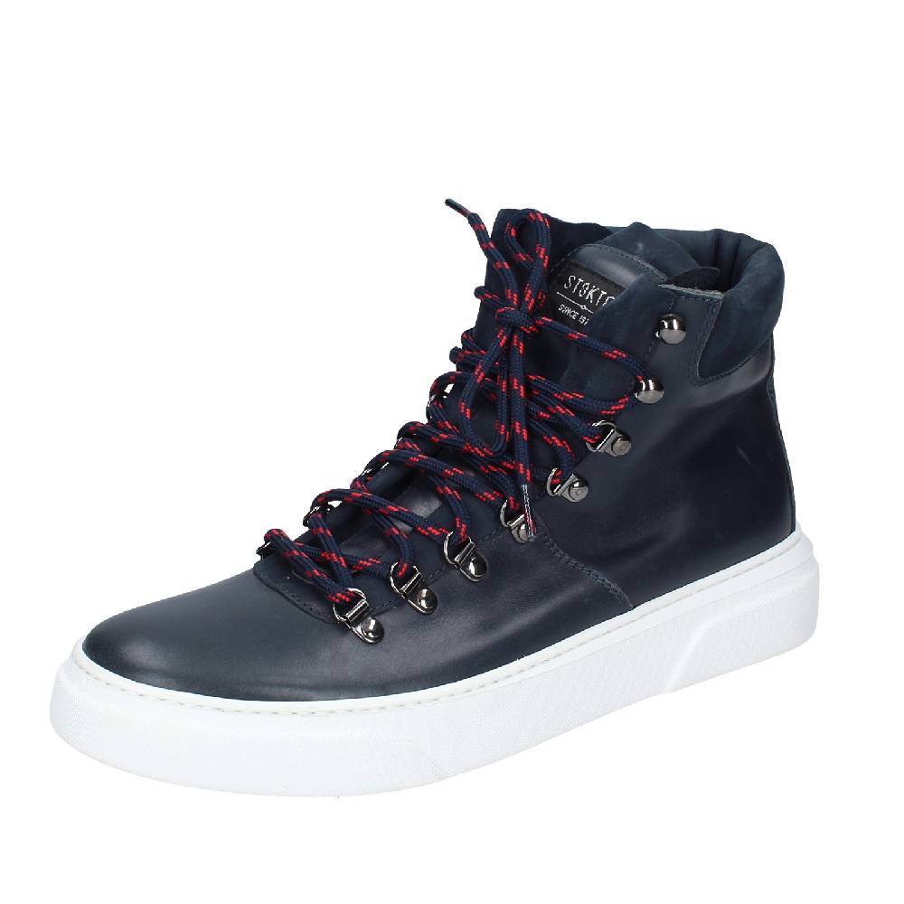 scarpe uomo STOKTON stivaletti blu pelle EY845