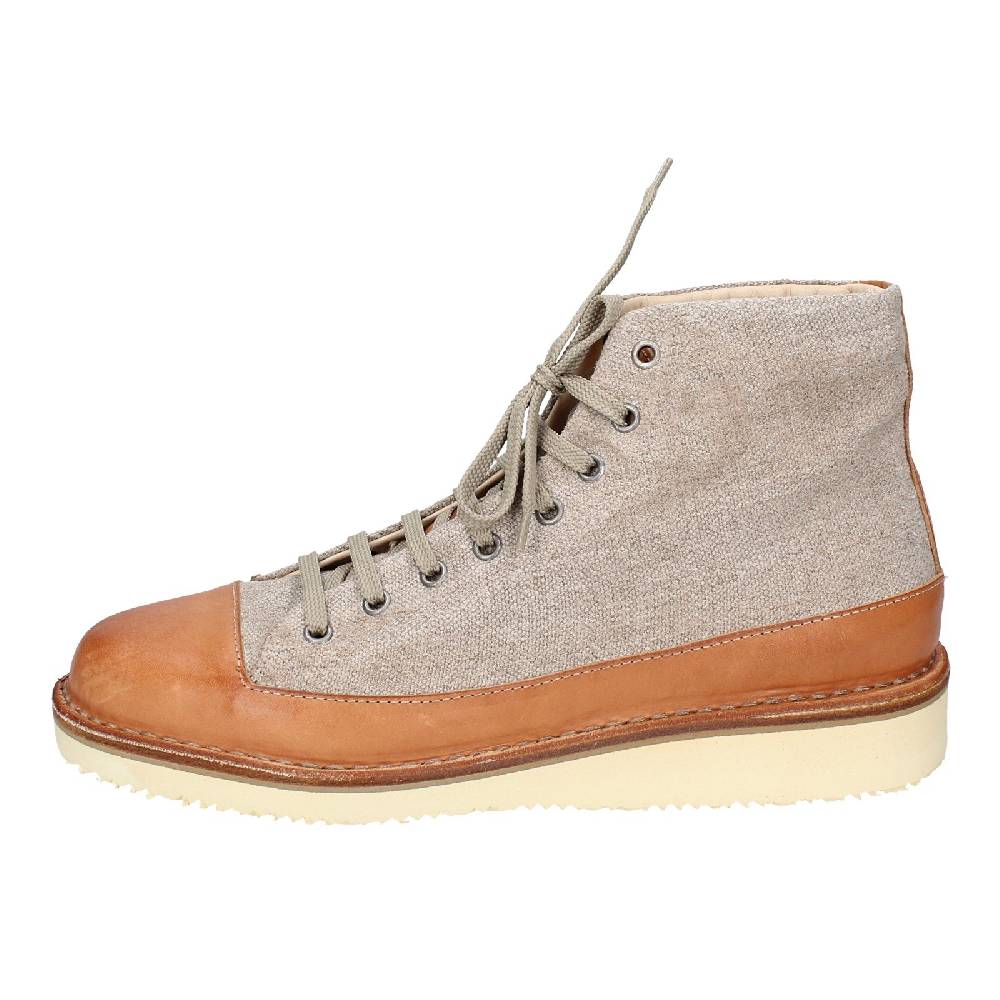 scarpe uomo ASTORFLEX stivaletti beige tessuto marrone pelle EY705 Nuovo