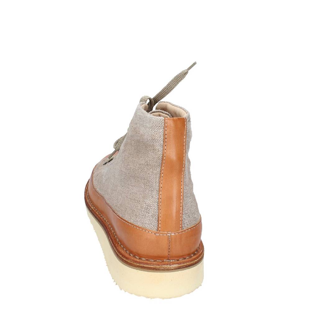 scarpe uomo ASTORFLEX stivaletti beige tessuto marrone pelle EY705 Nuovo