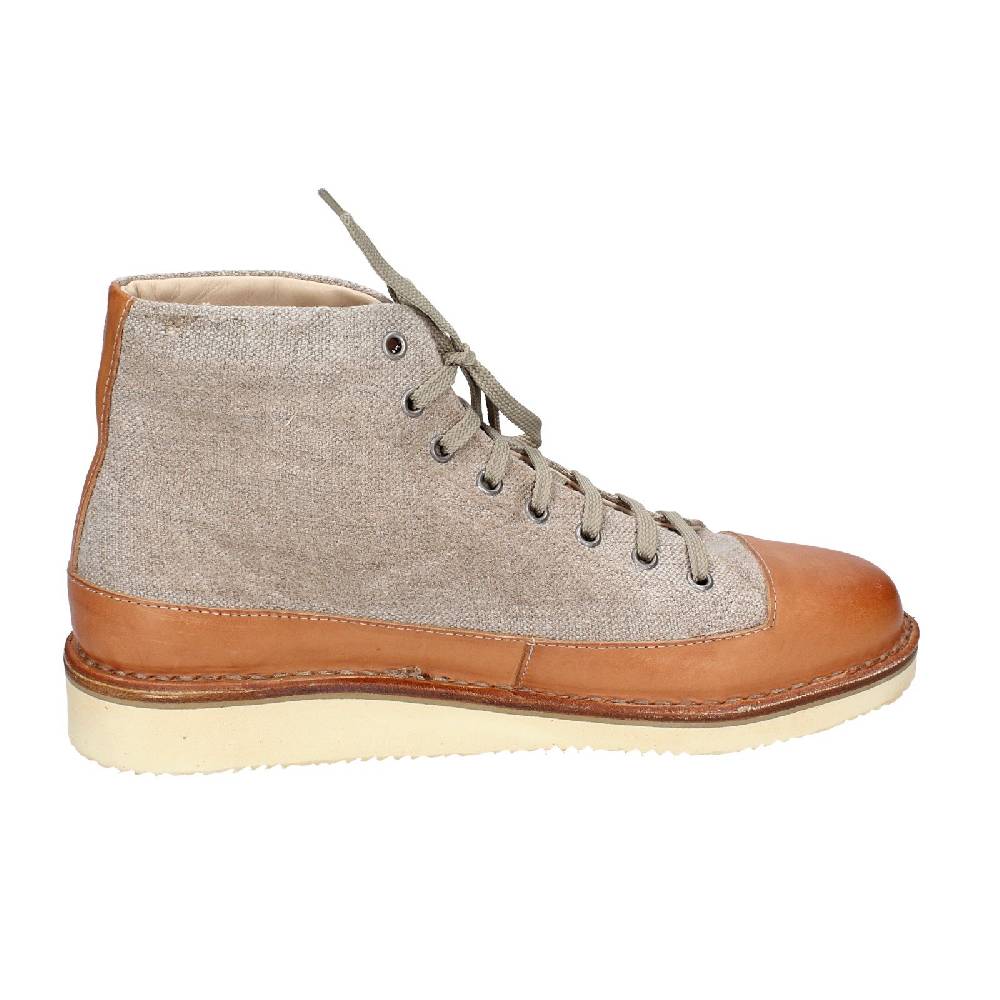 scarpe uomo ASTORFLEX stivaletti beige tessuto marrone pelle EY705 Nuovo