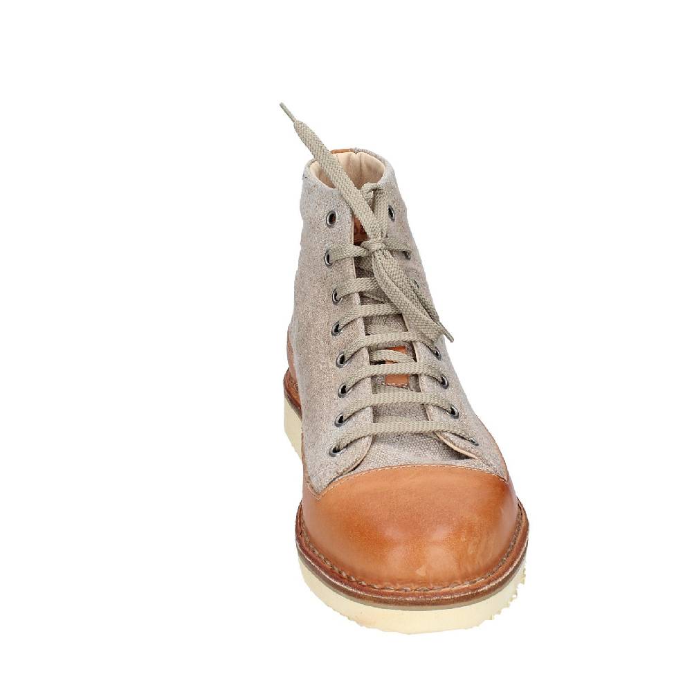 scarpe uomo ASTORFLEX stivaletti beige tessuto marrone pelle EY705 Nuovo