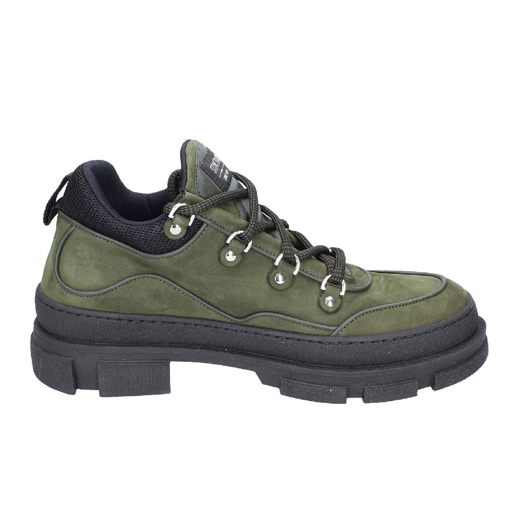 scarpe uomo STOKTON stivaletti verde pelle nabuk EY848 Vendita