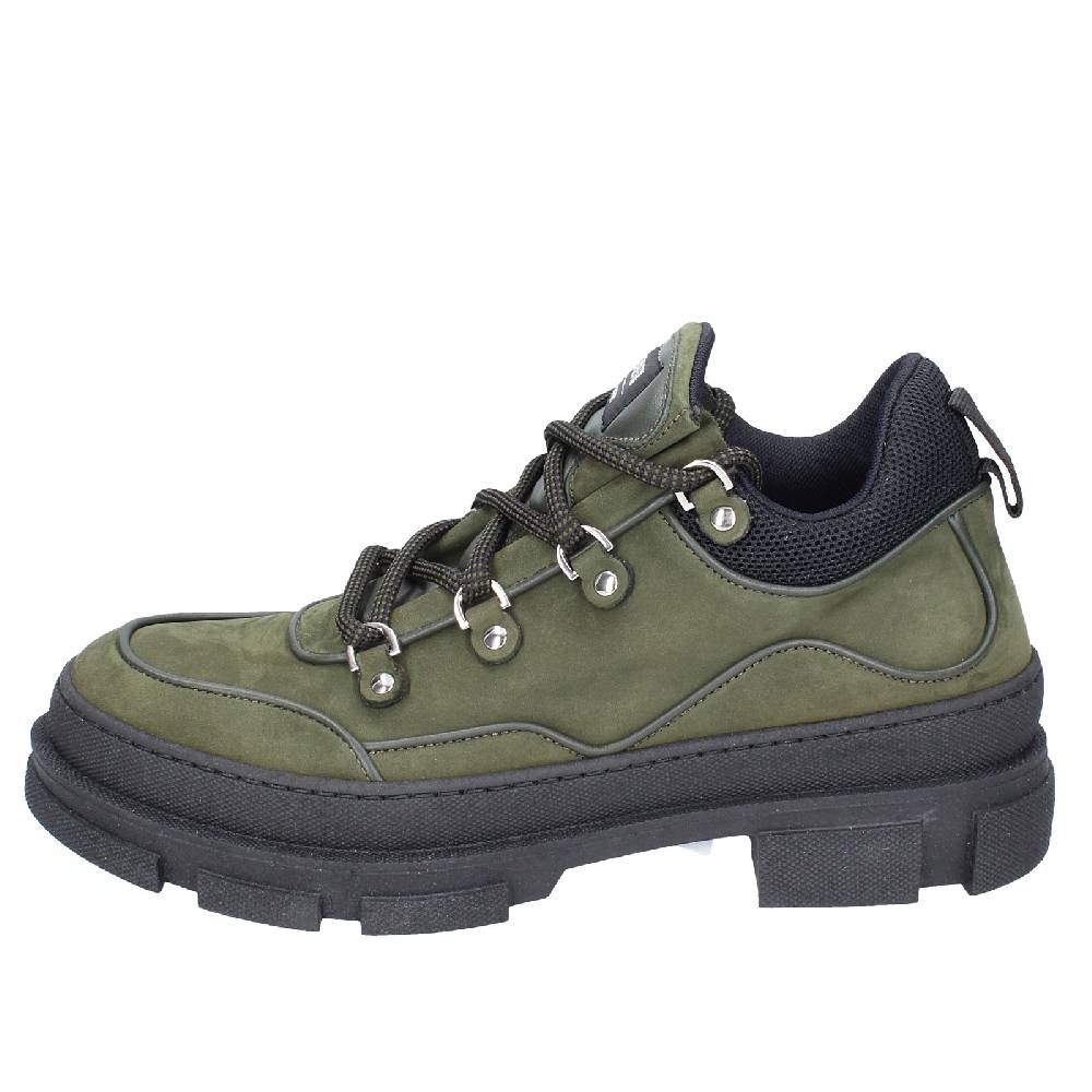 scarpe uomo STOKTON stivaletti verde pelle nabuk EY848 Vendita