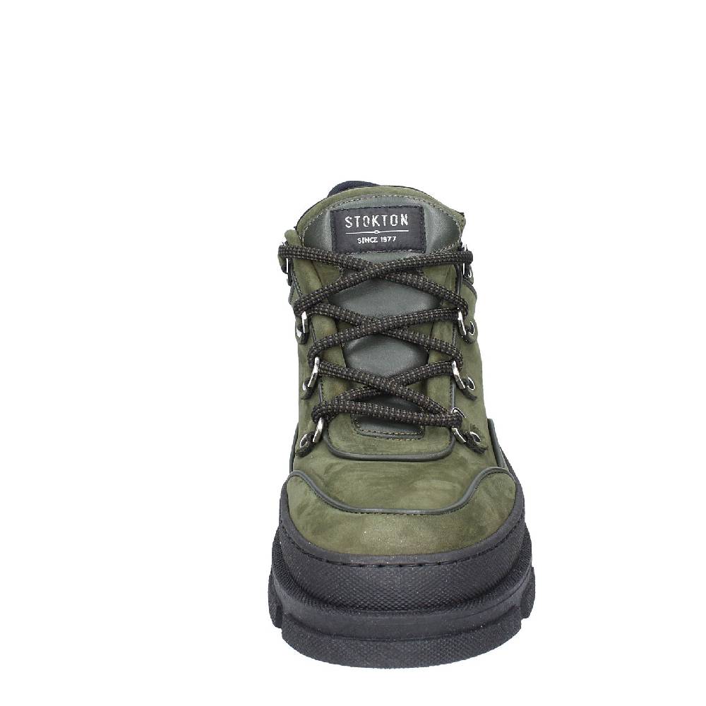 scarpe uomo STOKTON stivaletti verde pelle nabuk EY848 Vendita