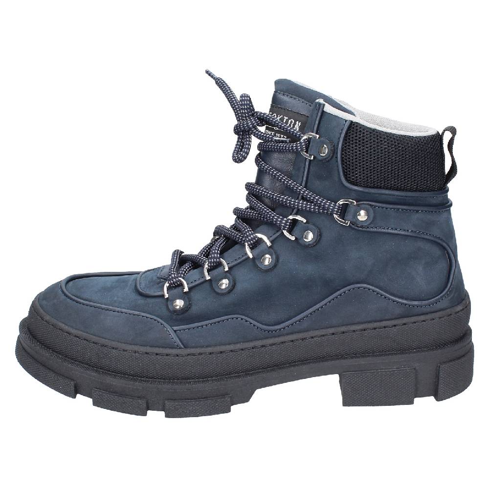 scarpe uomo STOKTON stivaletti blu pelle nabuk EY847 Qualità Garantita
