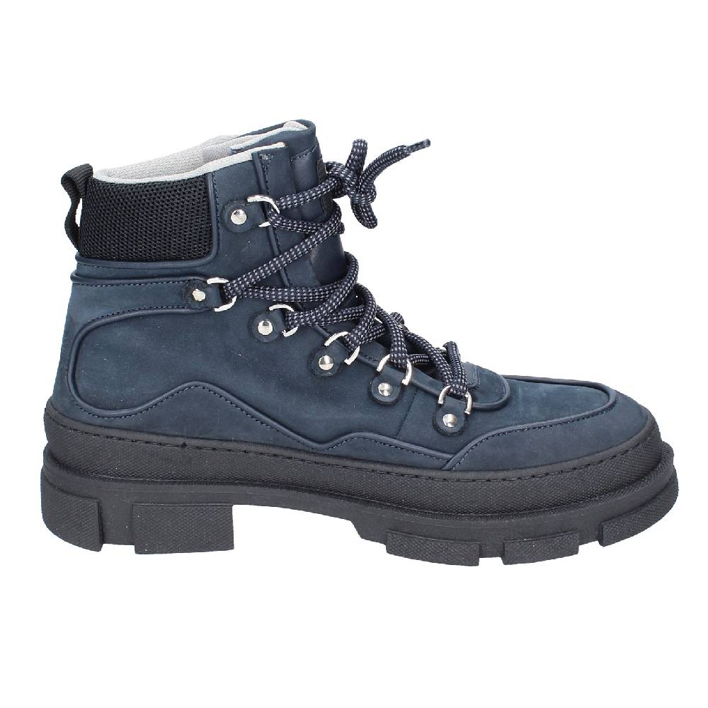 scarpe uomo STOKTON stivaletti blu pelle nabuk EY847 Qualità Garantita
