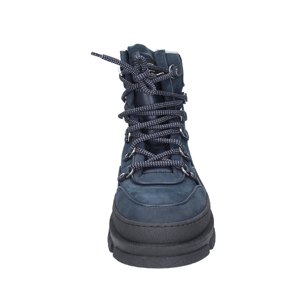 scarpe uomo STOKTON stivaletti blu pelle nabuk EY847 Qualità Garantita