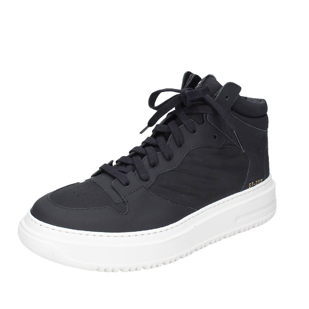 scarpe uomo STOKTON stivaletti nero tessuto gomma EY855