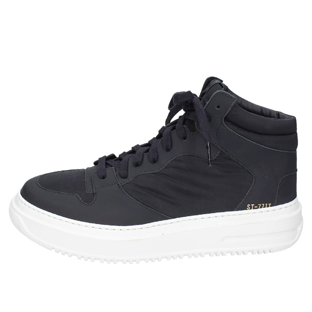 scarpe uomo STOKTON stivaletti nero tessuto gomma EY855 Consegna Veloce