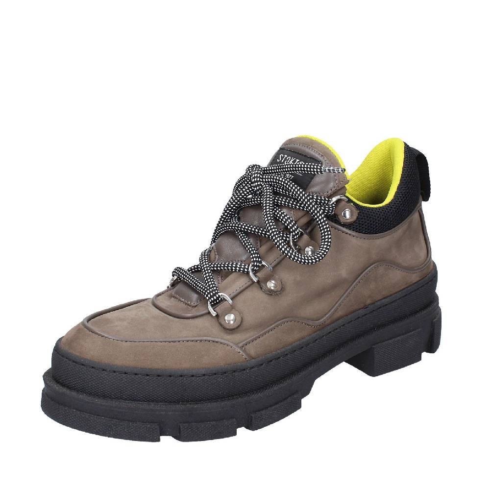 scarpe uomo STOKTON stivaletti beige pelle nabuk nero EX02