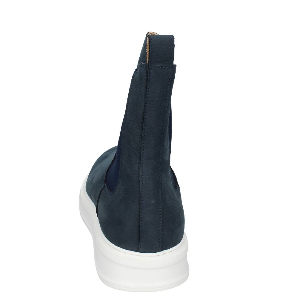 scarpe uomo STOKTON stivaletti blu pelle nabuk EX93 Affare Del Giorno