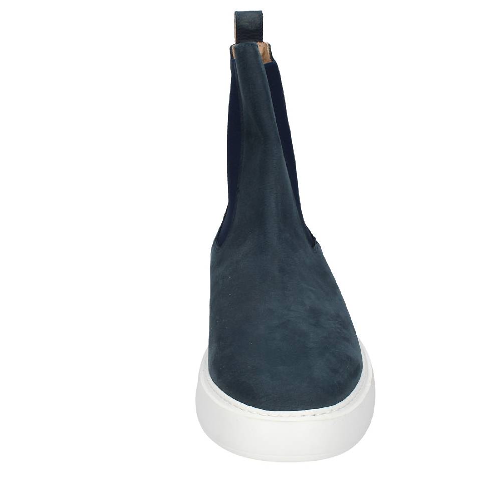 scarpe uomo STOKTON stivaletti blu pelle nabuk EX93 Affare Del Giorno