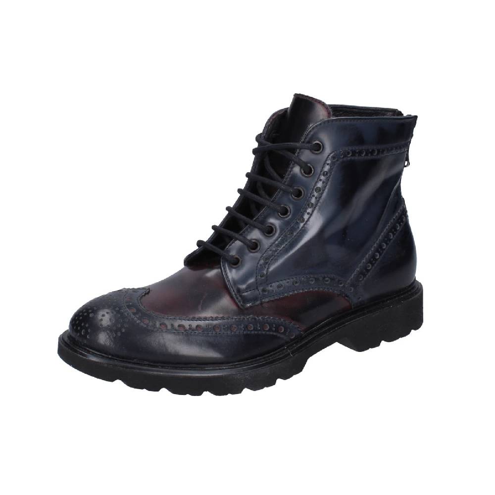 scarpe uomo EVEET stivaletti blu pelle sintetica bordeaux EZ141
